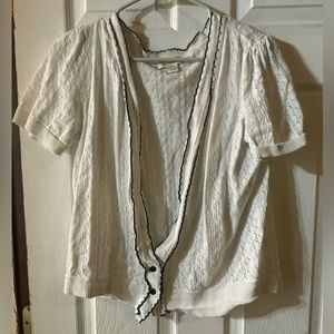 Vintage white with black lining crochet cardigan